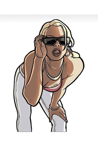 HMNL Gta Girl Araba, Motorsiklet, Kask, Laptop, Cam Sticker 15x9 Cm