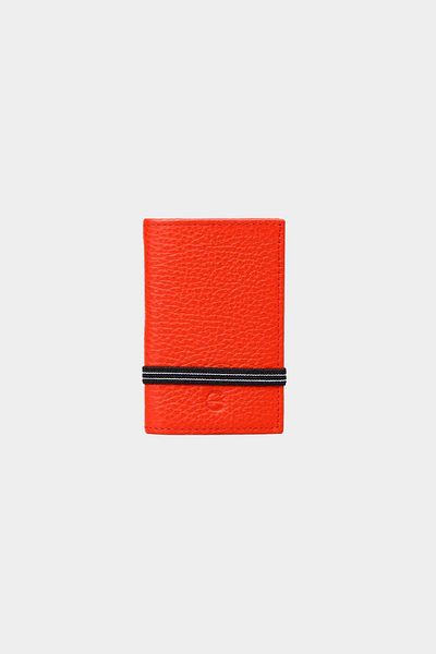Grande G827-L Red Genuine Leather ACCordion Card HoLder WaLLet - VertiCaL ELastiC