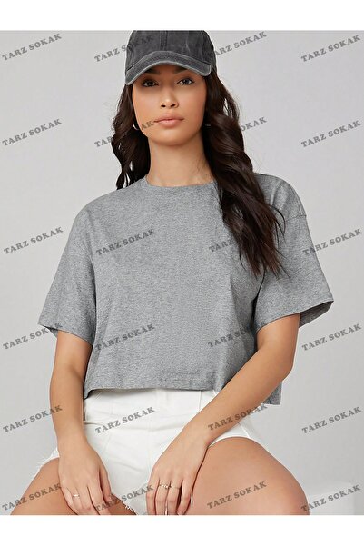 Tarzsokak Tricou unisex cu imprimeu supradimensionat drept Crop