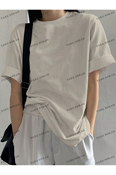 Tarzsokak Unisex Oversize kroj Običan T-shirt - 8 Neštampano Štampano