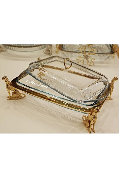 AlyaHomeAksesuar Cheetah Footed Covered Pyrex