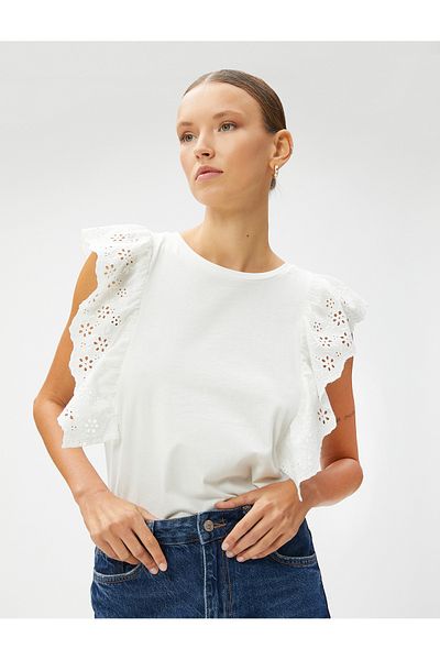 Koton T-Shirt aus Baumwolle mit Muschelsaum