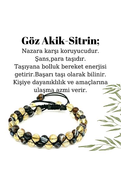 GÜMÜŞ VE TAŞ EVİ Citrine Eye Agate Bracelet