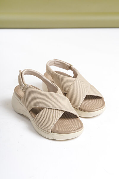 SEEM & BE Sandale de damă Natalia Faylon cu talpă confortabilă bej