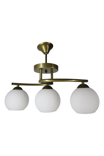 Genel Markalar Fuji Eskitme 3'lü Beyaz Camlı Avize | Kaliteli Modern Metal Avize