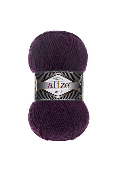 Alize Plum Superlana Midi 111 Hand Knitting Yarn Vest Cardigan and Beret Sweater Yarn