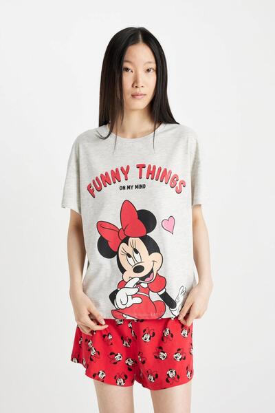 DeFacto Disney Mickey & Minnie 2-Piece Short Sleeve Set - Regular Fit D0919AXNS