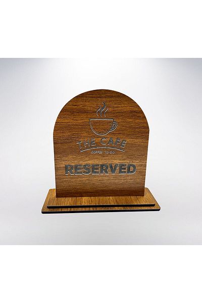 Bir Reklam Cafe Restaurant Wooden Desktop Reserved Lettering