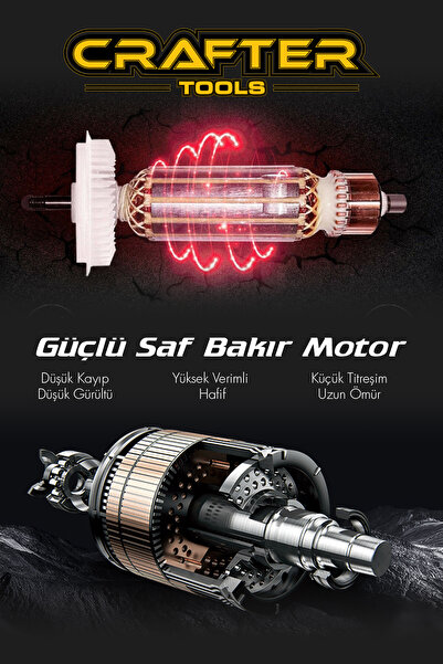 CRAFTERTOOLS 36V 5Ah Kömürsüz Motor Çelik Mandren Akülü Vidalama Darbeli Şarjlı Matkap Seti Mavi-Beyaz