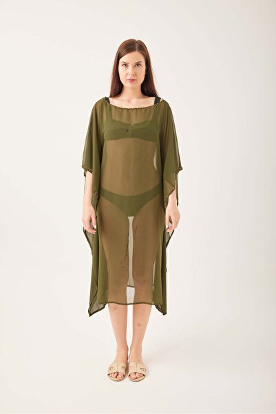 MY NEFTİ Green Stone Detailed Mildew Pareo