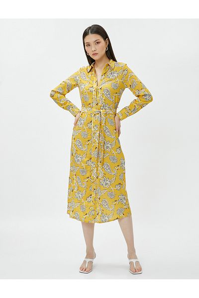 Koton Hemdkleid in Midi-Länge mit Gürtel