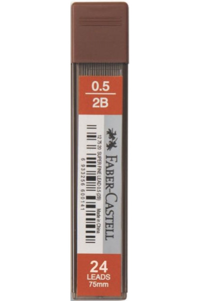Faber Castell فابر مين سوبر فاين 05 ملم 2 بي 75 ملم - مجموعة 20 قطعة127520 12...