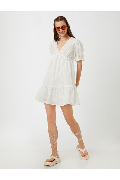 Koton Rochie mini Scallop - Maneca scurta