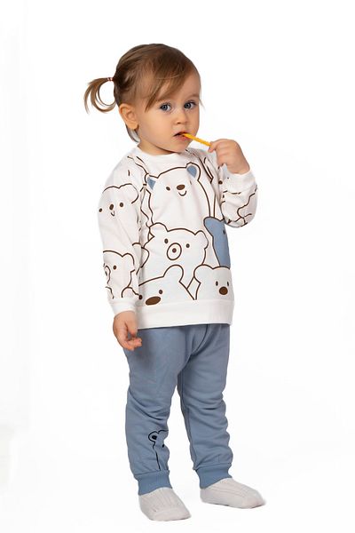 Mai Perla Smile Bear Nose 2 Pack Unisex Baby Bottom and Top Set