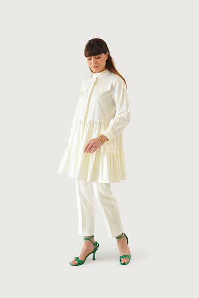 Rukayyel Cream Color Alice Layered Tunic