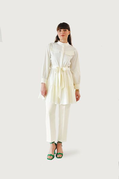 Rukayyel Cream Color Alice Layered Tunic