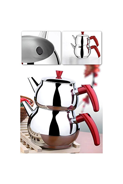 METROPOLAVM Küre Paslanmaz Çelik Çaydanlık Kendinden Süzgeçli Orta Boy