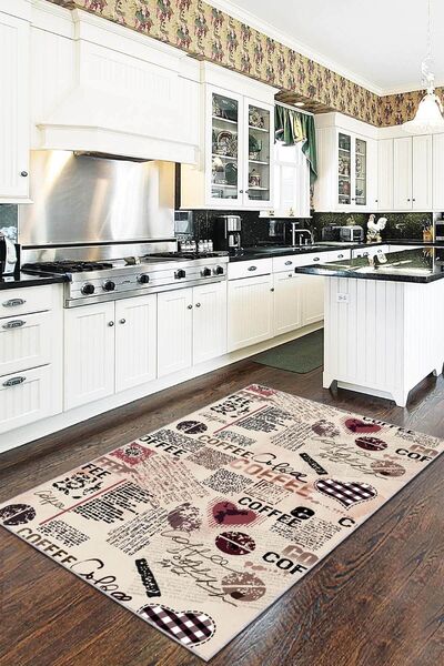 RugViva Kaymaz Taban Makinede Yıkanabilir Mutfak Halısı Pop Art Ar337