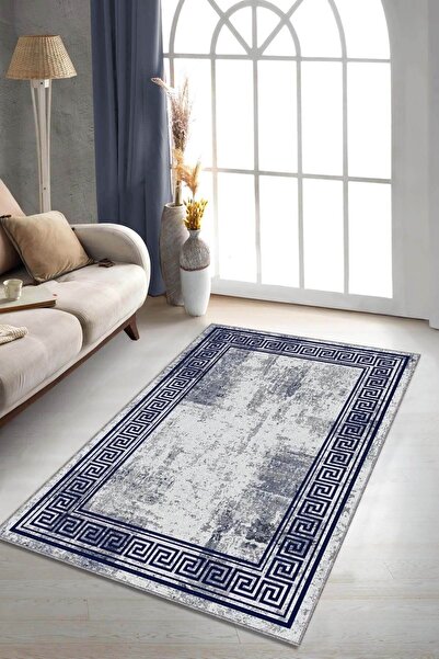 NeluxHome Makinede Yıkanabilen Kaymaz Tabanlı Halı Versace Desen Ar167