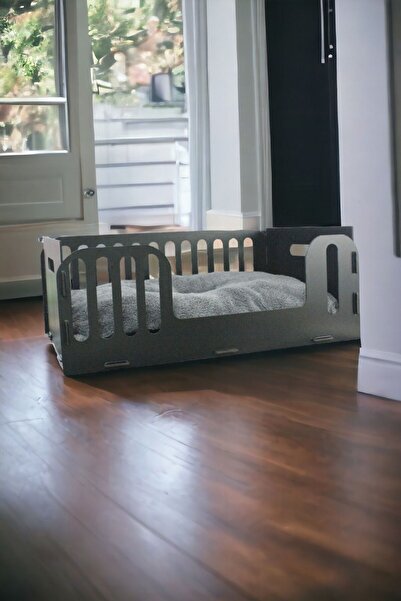 KLES Kedi Yatağı Ahşap Siyah Renk Model 5