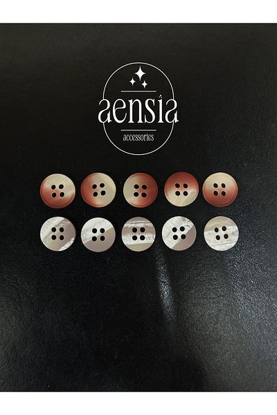 aensia Matte Polyester ReD Shirt Button - 1.14 Cm, PacK of 10 Transitional Colors