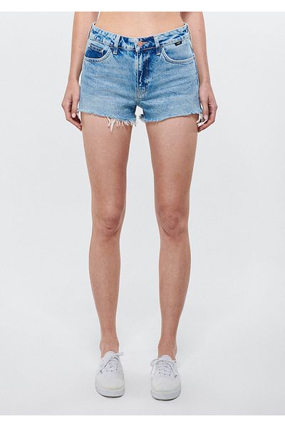 Mavi Pantaloni scurți de jeans Rosıe Open Ripped anii 90 1447484413