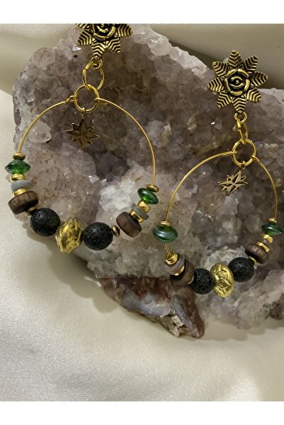 azra takı tasarım أقراط نسائية مصنوعة يدويًا من الحجر الطبيعي والخشب والتعليق...