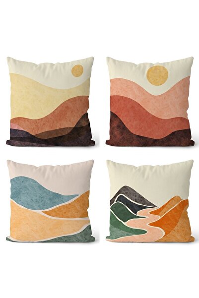 EVPANYA Husă de pernă cu model Bohemian Sun, cu două fețe, 4 piese