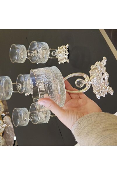 AlyaHomeAksesuar Döküm Ayaklı Gümüş Dondurmalık 6’li Set