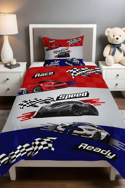 EVPANYA مجموعة بيكيه منقوشة لسيارات السباق باللون الأحمر والأزرق الداكن (160 ...