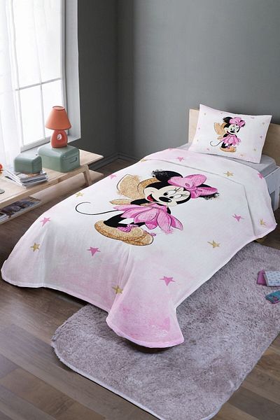 EVPANYA Set și cuvertură de pat, cu aripi aurii, cu model Minnie