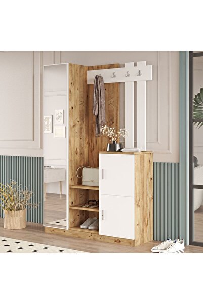 L'occi Concept Hannover Aynalı Askılı Kapaklı Vestiyer Portmanto Ayakkabılık ...