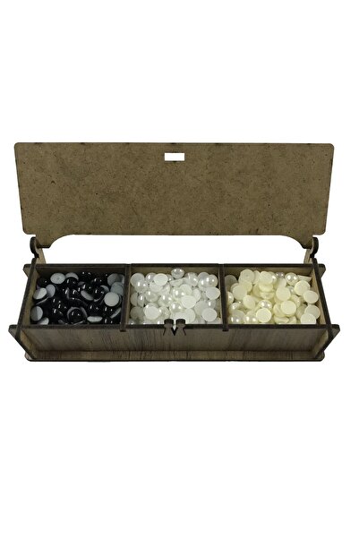 aladepo 8mm Embellishment Half Pearl Bead Set - 3x30 Gram Wooden Box