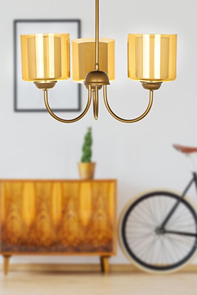 Begüsa Alin 3.lü Avize Eskitme Bal Akrilik