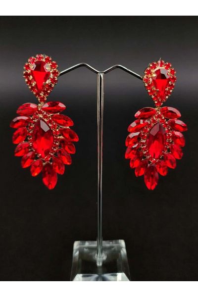 safhas Women's Earrings Crystal Stone Henna Wedding Bridal Earrings – Bijoux Earrings – Bijoux Earrings – Bijoux Earrings