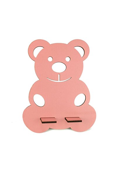 Genel Markalar Ahşap Telefon Tablet Standı Tutacak Ayıcık Akrobat Pembe Belir...