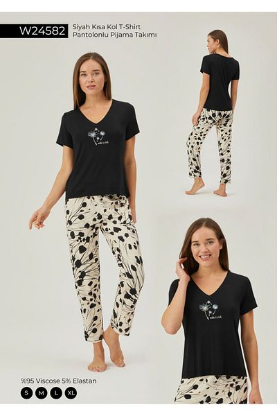 Pamuk & Pamuk Women's Short Sleeve Pajama Set