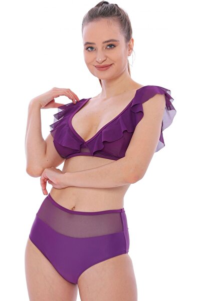 Argisa Μασίφ βολάν ψηλόμεσο νέο μπικίνι 5029 μωβ