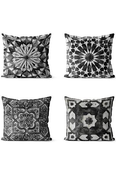EVPANYA Двосторонній чохол для подушки з етнічним мозаїчним візерунком, 4 шт.