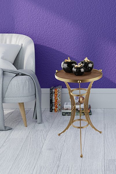 Begüsa Fas Sehpa Eskitme Ceviz Ahşap