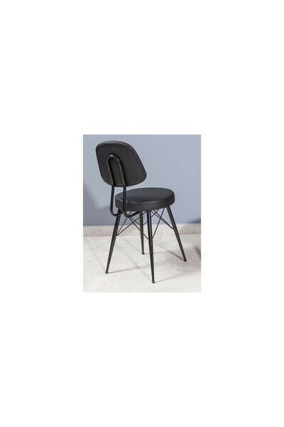 bluetick 2 Adet 45cm Metal Ayaklı Deri Eyfel Bar Sandalyesi Taburesi Sc005