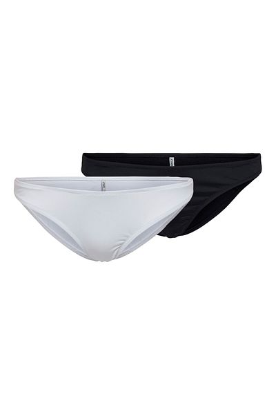 ONLY Women's Double Bikini Set - Black and White, Size Xs