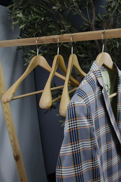 NYN Wooden Colored Suit - Jacket and Hanger with Bar, 4 Pieces