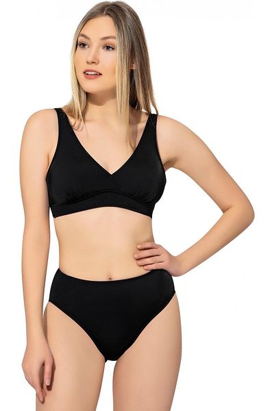 Argisa Plain Double Breasted Bikini 5032 Black Plus Size