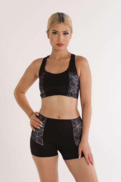 Argisa Patterned Badili Swim Bikini with Shorts Patterned Black 5524