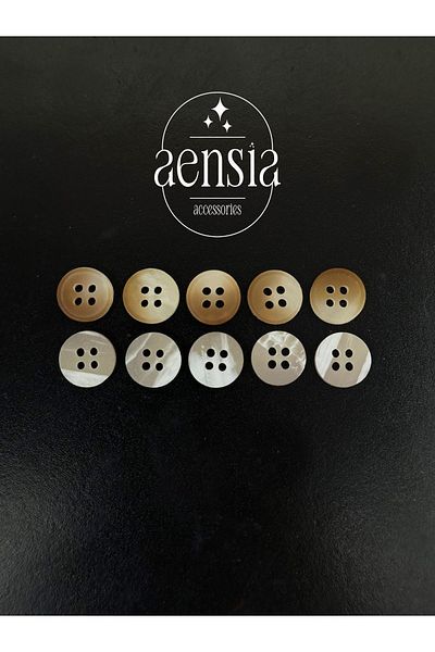 aensia Transitional Brown Matte Polyester Shirt - 1.14 Cm Button, Pack of 10 Buttons