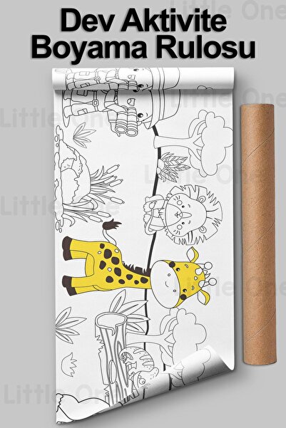 Little One Orman Aktivite Rulo Boyama Kağıdı - 62cm X 2.5 Metre Dev Rulo