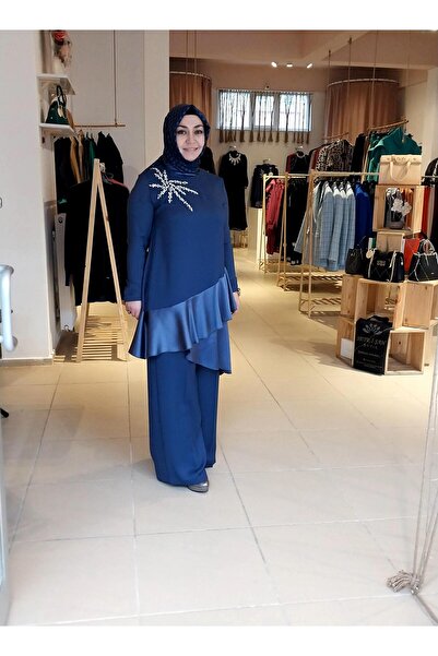 Nurcan Çetin HEDDY TAŞ DETAYLI PANTOLONLU ABİYE TAKIM PARLEMENT 5461