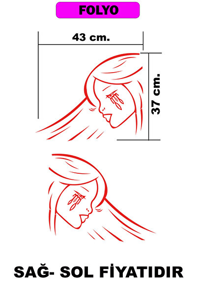 pozantiaksesuardunyasi YAN CAM AĞLAYAN KIZ STİCKER YAPIŞTIRMA ETİKET TRANSİT,...