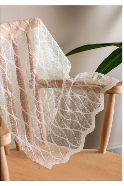 Evdepo Home Pleatless Flat Sewing, Extraphore Drawstring, Tulle Curtain Single Wing
